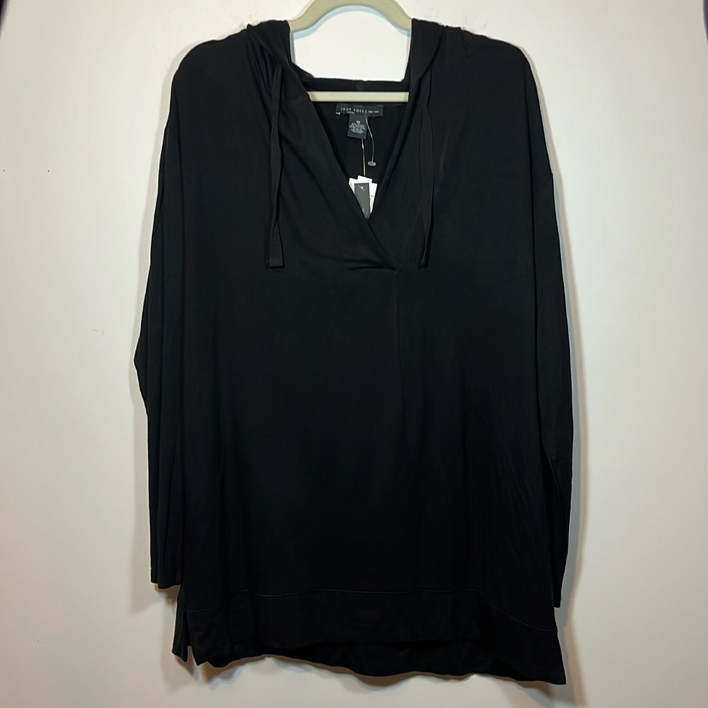 Joan vass New York 1x long sleeve hooded top NWT